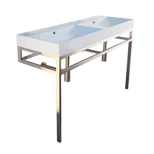 Lacava - Aquasei Floor-Standing Metal Console Stand With A Towel Bar