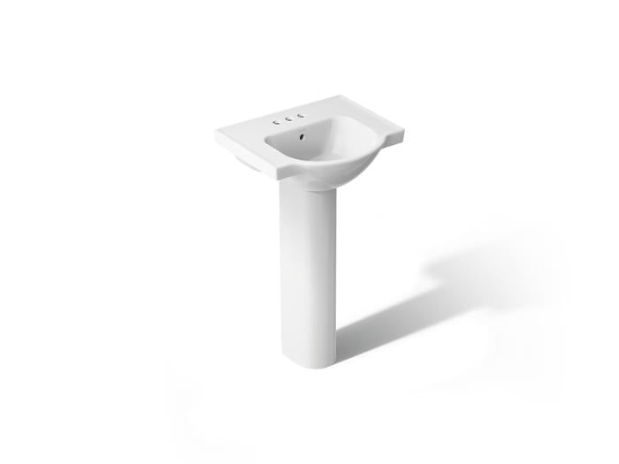 Kohler - 21 Inch Veer Pedestal Lavatory, 4 Cc