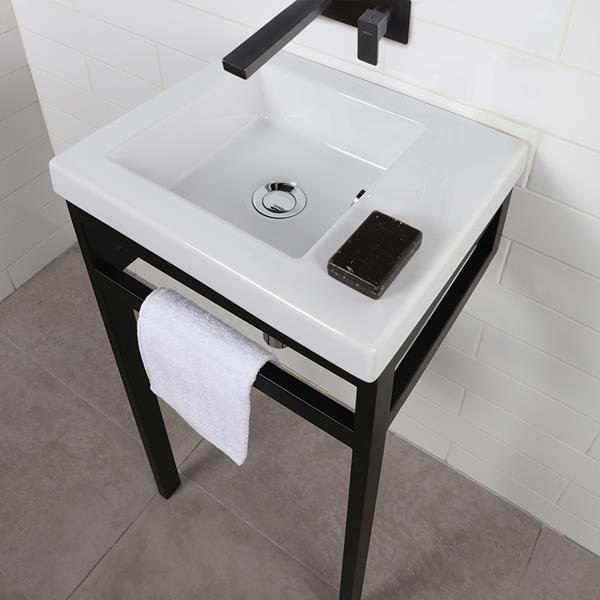 Lacava - Dimini Floor-Standing Console Stand With A Towel Bar (Bathroom Sink 5271 Sold Separately). It Must Be Attached To Wall.