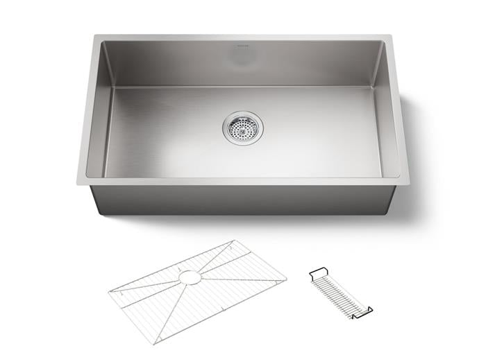 Kohler - Strive 32 Inch Undermount Single-Bowl Kitchen Sink With Accessories
