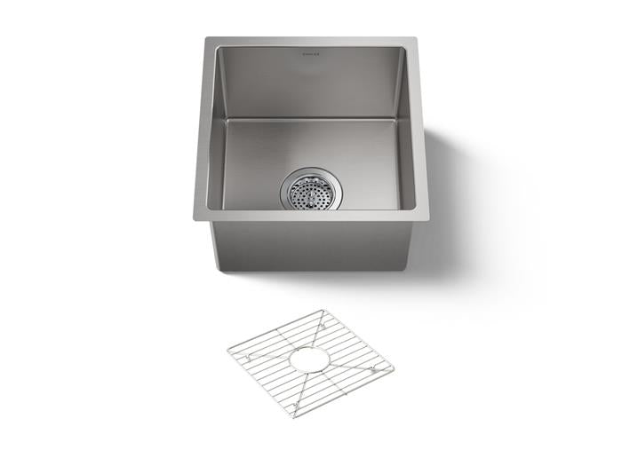 Kohler - Strive 15 Inch Undermount Single-Bowl Bar Sink With Rack