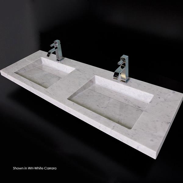 Lacava - Libera Wall-Mount Or Vanity Top Stone Double-Bowl Bathroom Sink