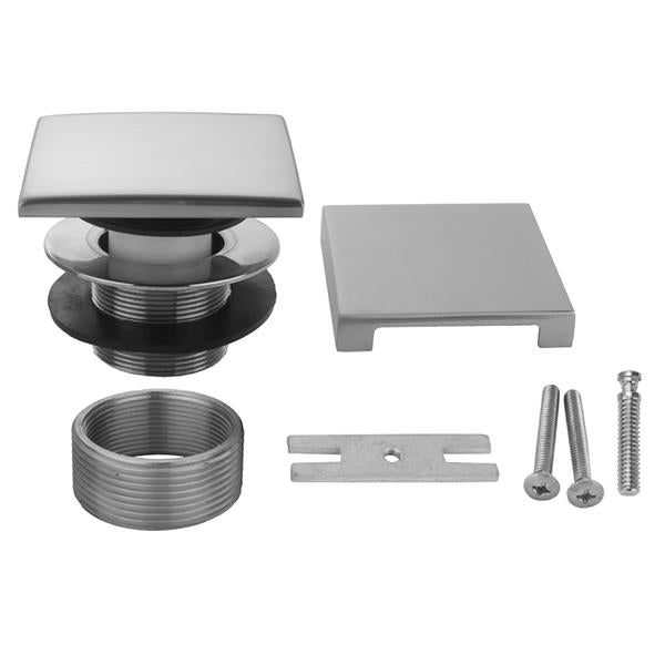 Jaclo - Square Top Toe Control Tub Drain with Square No Hole Faceplate