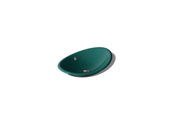 Kohler - Iron Plains 20-3/4 Inch Oval Vessel Bathroom Sink With Overflow - Teal