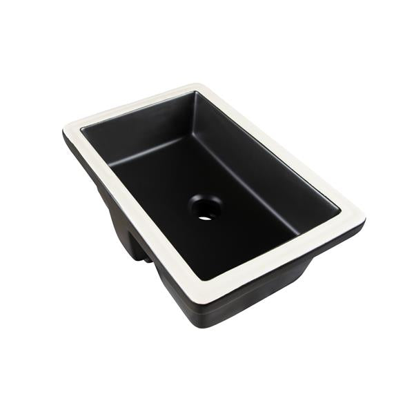 Lacava - Cube Under-Counter Porcelain Bathroom Sink With An Overflow, Unglazed Exteri. 24 InchW, 16 1/8 InchD, 6 1/2 InchH