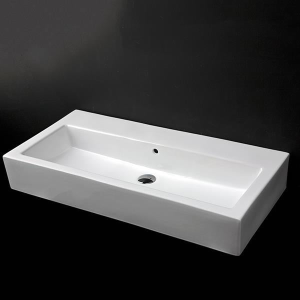 Lacava - Aquagrande Wall-Mount Or Above-Counter Porcelain Bathroom Sink With An Overflow