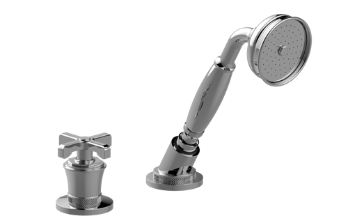 Graff - Vignola Deck-Mounted Handshower and Diverter Set Cross Handle - Trim Only