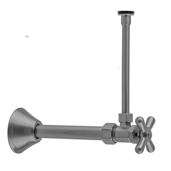 Jaclo - Multi Turn Angle Pattern 5/8 Inch O.D. Compression (Fits 1/2 Inch Copper) x 3/8 Inch O.D. Toilet Supply Kit with Cross Handle, 20 Inch Supply Tube, Cover Tube, Escutcheon