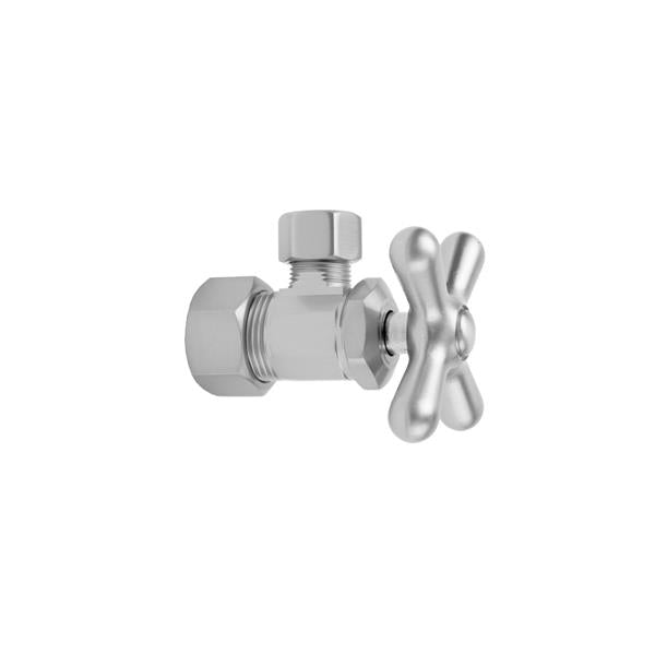 Jaclo - Multi Turn Angle Pattern 5/8 Inch O.D. Compression (Fits 1/2 Inch Copper) x 3/8 Inch O.D. Supply Valve with Cross Handle