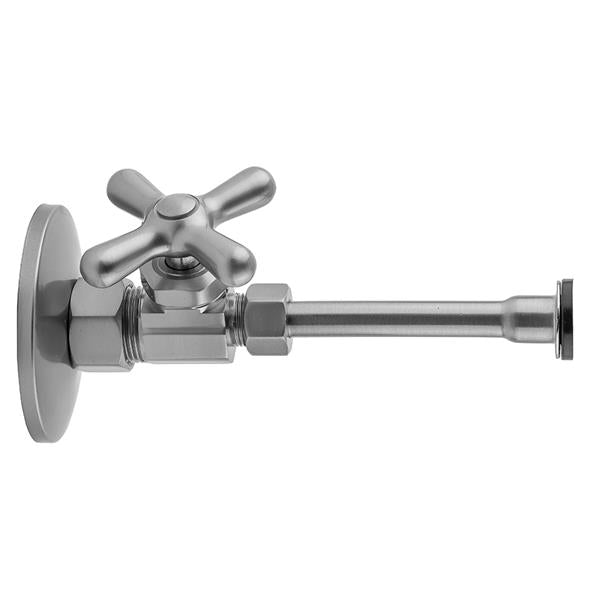 Jaclo - Multi Turn Straight Pattern 5/8 Inch O.D. Compression (Fits 1/2 Inch Copper) x 3/8 Inch O.D. Toilet Supply Kit with Cross Handle, 20 Inch Supply Tube, Escutcheon