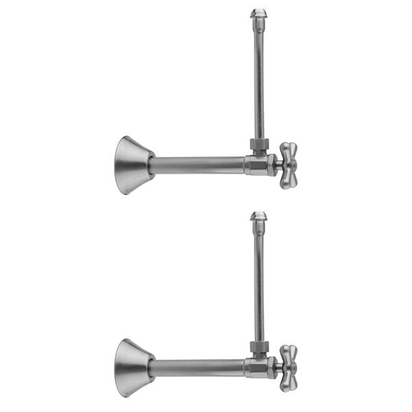 Jaclo - Multi Turn Angle Pattern 1/2 Inch Copper (Sweat Fit) x 3/8 Inch O.D. Faucet Supply Kit with Cross Handle, 20 Inch Supply Tubes, Escutcheons