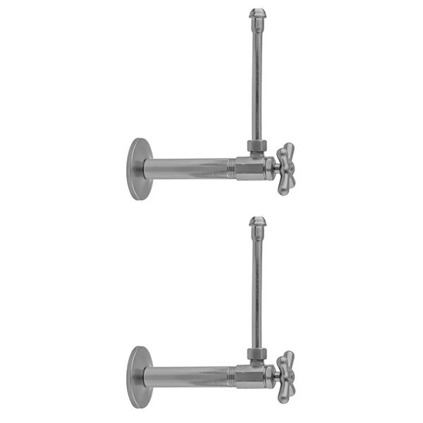 Jaclo - Multi Turn Angle Pattern 3/8 Inch IPS x 3/8 Inch O.D. Faucet Supply Kit with Cross Handle, 20 Inch Supply Tubes, Escutcheons