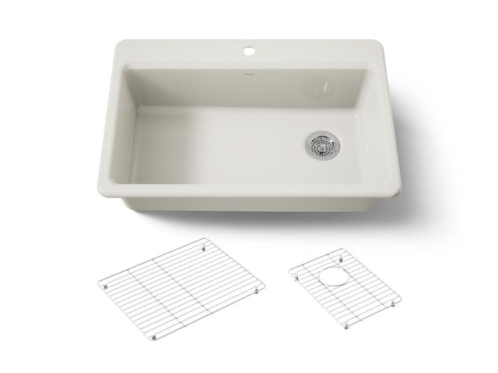 Kohler - Riverby 33 Inch Top-Mount Single-Bowl Workstation Kitchen Sink - 1-Hole
