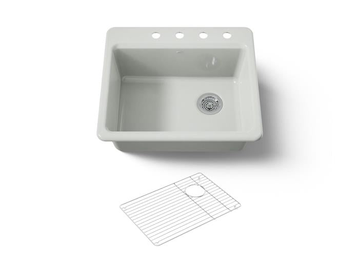 Kohler - Riverby 25 Inch Top-Mount Single-Bowl Kitchen Sink - 4-Hole