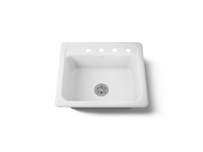 Kohler - Mayfield 25 Inch Top-Mount Single-Bowl Kitchen Sink - 4 Hole