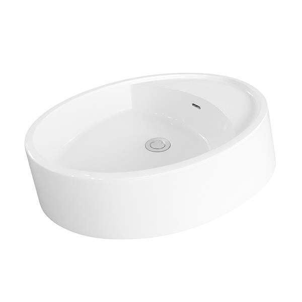 Lacava - Suave Vessel Or Pedestal Mounted Solid Surface Sink With Overflow