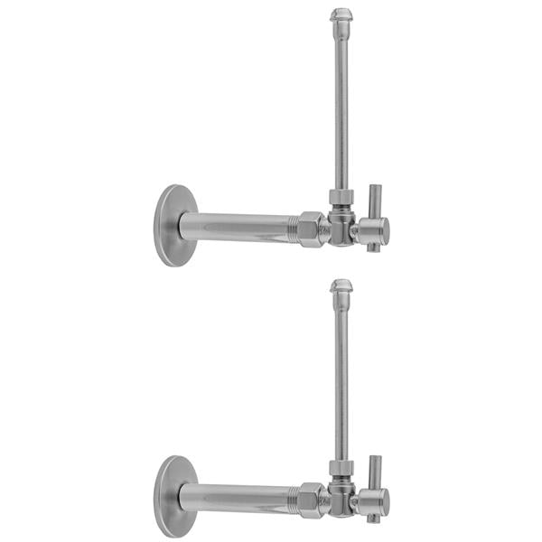 Jaclo - Quarter Turn Angle Pattern 3/8 Inch IPS x 3/8 Inch O.D. Faucet Supply Kit with Contempo Lever Handle, 20 Inch Supply Tubes, Escutcheons