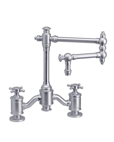 Waterstone - Towson Bridge Faucet - 12 Inch Articulated Spout - Cross Handles