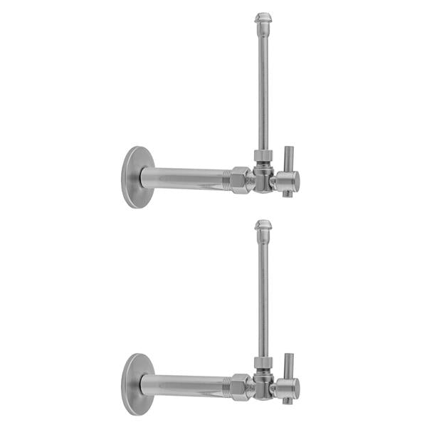 Jaclo - Quarter Turn Angle Pattern 1/2 Inch IPS x 3/8 Inch O.D. Faucet Supply Kit with Contempo Lever Handle, 20 Inch Supply Tubes, Escutcheons