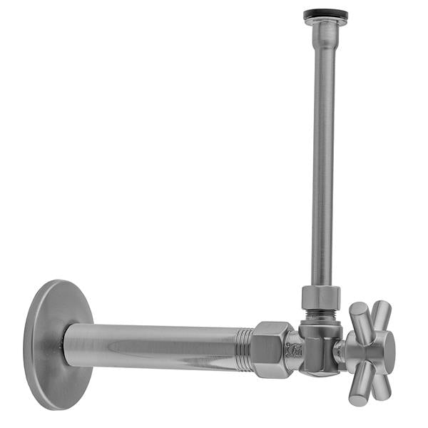 Jaclo - Quarter Turn Angle Pattern 1/2 Inch IPS x 3/8 Inch O.D. Toilet Supply Kit with Contempo Cross Handle, 20 Inch Supply Tube, Escutcheon