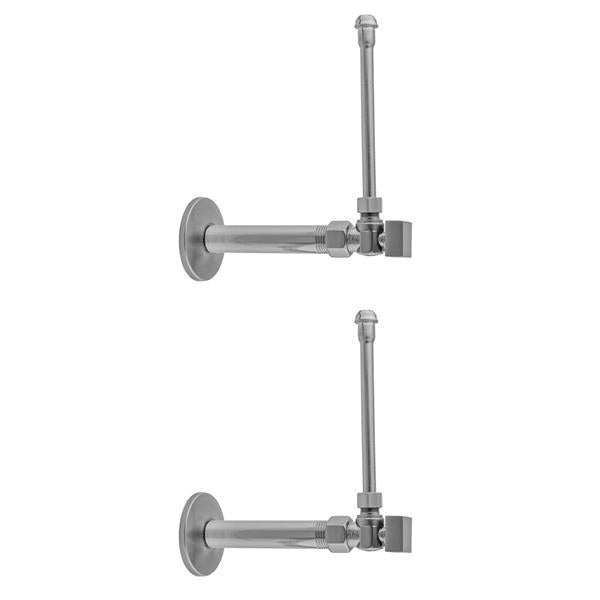 Jaclo - Quarter Turn Angle Pattern 1/2 Inch IPS x 3/8 Inch O.D. Faucet Supply Kit with Square Handle, 20 Inch Supply Tubes, Escutcheons