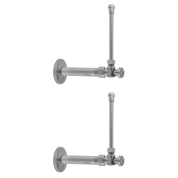 Jaclo - Quarter Turn Angle Pattern 1/2 Inch IPS x 3/8 Inch O.D. Faucet Supply Kit with Oval Handle, 20 Inch Supply Tubes, Escutcheons
