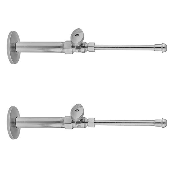 Jaclo - Quarter Turn Straight Pattern 3/8 Inch IPS x 3/8 Inch O.D. Faucet Supply Kit with Oval Handle, 20 Inch Supply Tubes, Escutcheons