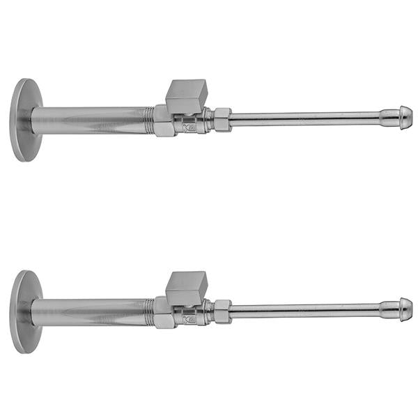 Jaclo - Quarter Turn Straight Pattern 1/2 Inch IPS x 3/8 Inch O.D. Faucet Supply Kit with Square Handle, 20 Inch Supply Tubes, Escutcheons