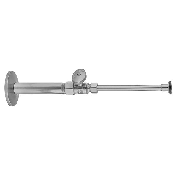Jaclo - Quarter Turn Straight Pattern 1/2 Inch IPS x 3/8 Inch O.D. Toilet Supply Kit with Oval Handle, 20 Inch Supply Tube, Escutcheon