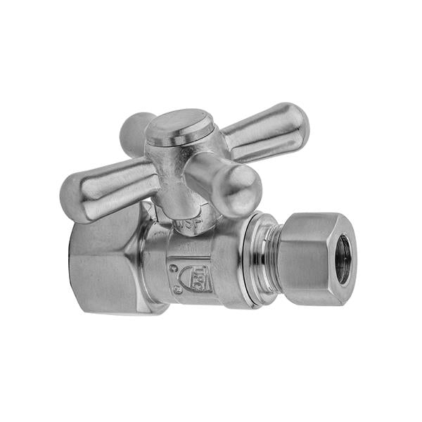 Jaclo - Quarter Turn Straight Pattern 1/2 Inch IPS x 3/8 Inch O.D. Supply Valve with Standard Cross Handle