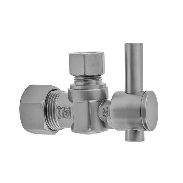 Jaclo - Quarter Turn Angle Pattern 5/8 Inch O.D. Compression (FITS 1/2 Inch Copper) x 3/8 Inch O.D. Supply Valve with Contempo Lever Handle