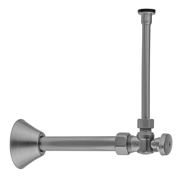 Jaclo - Quarter Turn Angle Pattern 5/8 Inch O.D. Compression (Fits 1/2 Inch Copper) x 3/8 Inch O.D. Toilet Supply Kit Oval Handle, 20 Inch Supply Tube, Cover Tube, Escutcheon