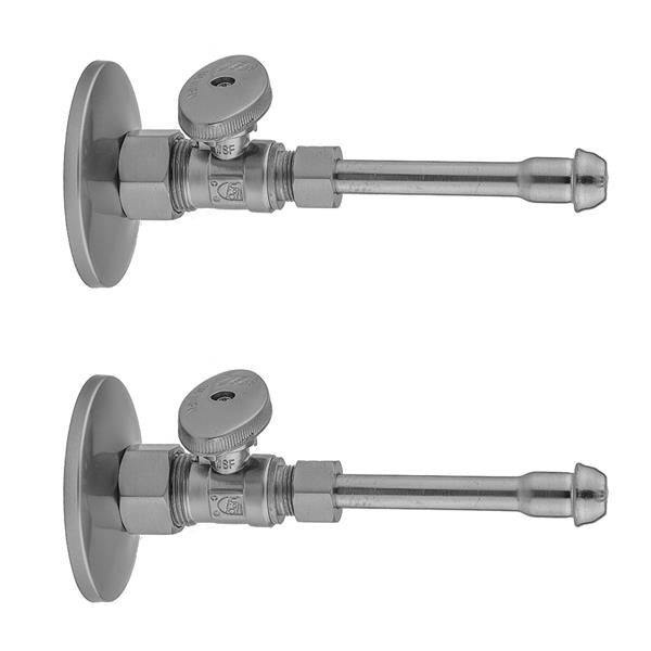 Jaclo - Quarter Turn Straight Pattern 5/8 Inch O.D. Compression (Fits 1/2 Inch Copper) x 3/8 Inch O.D. Faucet Supply Kit with Oval Handle, 20 Inch Supply Tubes, Escutcheons