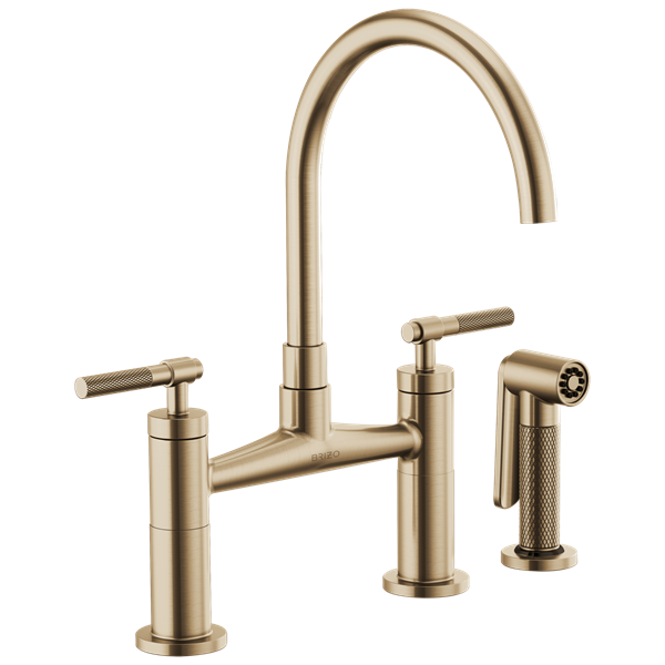 Brizo - Litze Bridge Faucet with Arc Spout and Knurled Handle