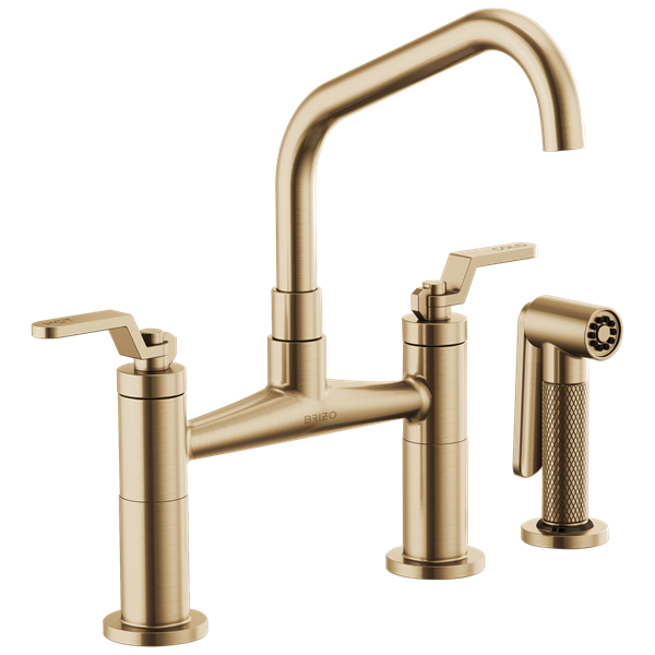 Brizo - Litze Bridge Faucet with Angled Spout and Industrial Handle