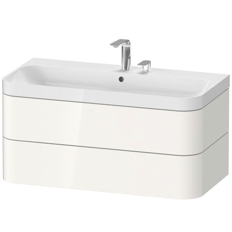 Duravit - Happy D.2 38 3/8" Wall Mount Two Drawer c-shaped Single Vanity, Including Cabinet & Sink