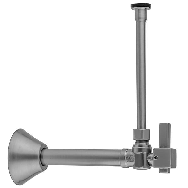 Jaclo - Quarter Turn Angle Pattern 1/2 Inch Copper (Sweat Fit) x 3/8 Inch O.D. Toilet Supply Kit with Square Lever Handle, 20 Inch Supply Tube, Escutcheon