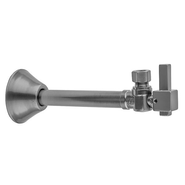 Jaclo - Quarter Turn 1/2 Inch Copper (Sweat Fit) x 3/8 Inch O.D. Outlet Angle Supply Valve with Square Lever Handle