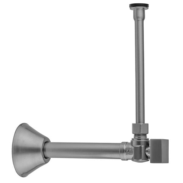 Jaclo - Quarter Turn Angle Pattern 1/2 Inch Copper (Sweat Fit) x 3/8 Inch O.D. Toilet Supply Kit with Square Handle, 20 Inch Supply Tube, Escutcheon