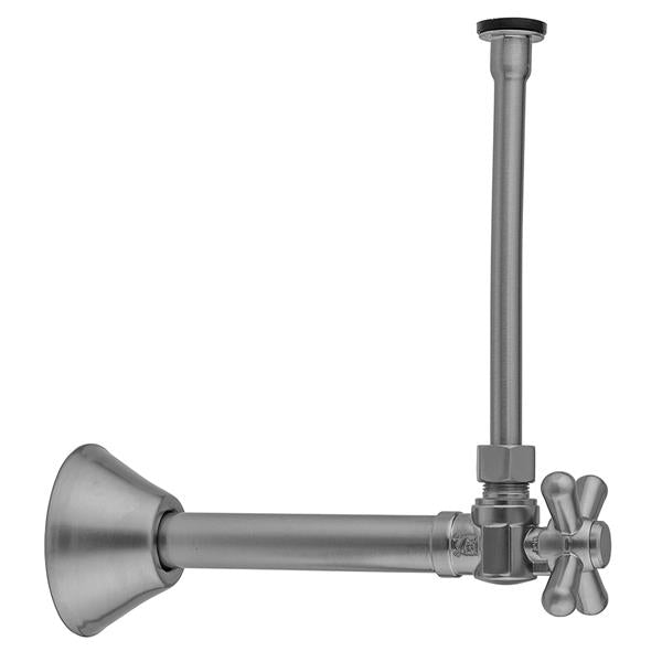 Jaclo - Quarter Turn Angle Pattern 1/2 Inch Copper (Sweat Fit) x 3/8 Inch O.D. Toilet Supply Kit with Standard Cross Handle, 20 Inch Supply Tube, Escutcheon