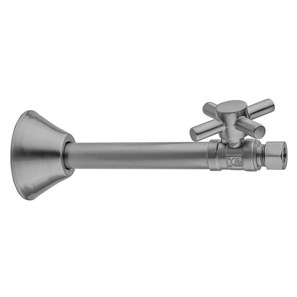 Jaclo - Quarter Turn Straight Pattern 1/2 Inch Copper (Sweat Fit) x 3/8 Inch O.D. Supply Valve with Contempo Cross Handle