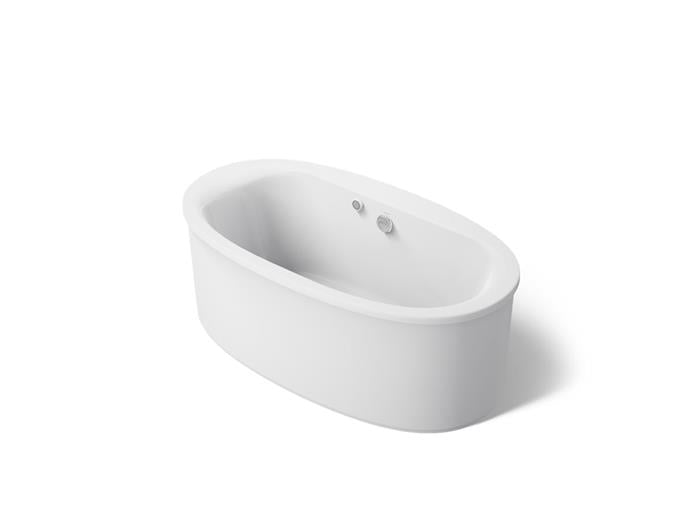 Kohler - Sunstruck 65-1/2 X 35-1/2 Inch Freestanding Bath With Bask Heated Surface And Straight Shroud