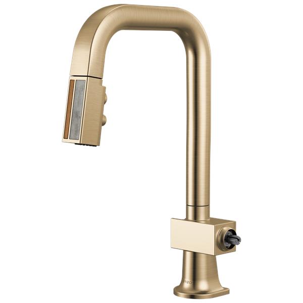 Brizo - Frank Lloyd Wright Pull-Down Prep Faucet with Square Spout and Wood/Concrete Wand - Less Handle