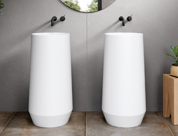 MTI - Venet Mineral Composite Pedestal Sink - Matte White (35.5X19.75)
