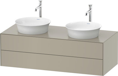 Duravit - White Tulip 51 1/8" Wall Mount Two Drawer Double Vanity Cabinet, Sink Sold Separately