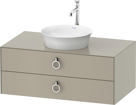 Duravit - White Tulip 39 3/8" Wall Mount Two Drawer Single Vanity Cabinet, Sink Sold Separately
