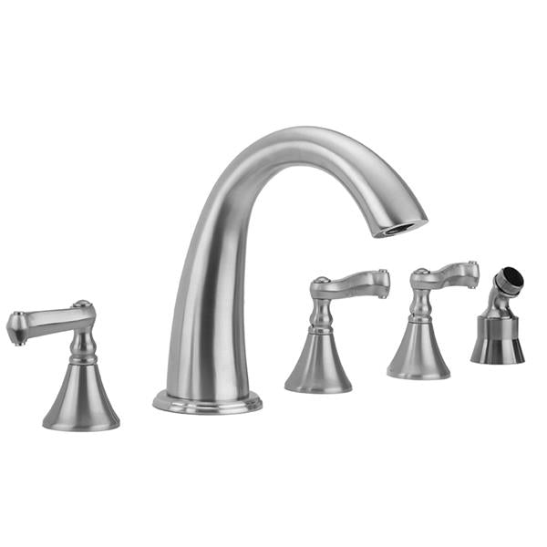 Jaclo - Cranford Roman Tub Set with Ribbon Handles and Angled Handshower Mount