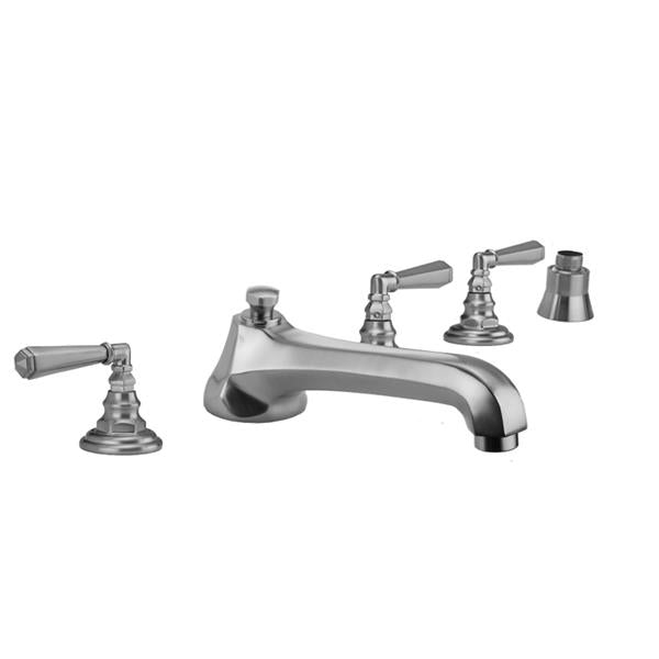 Jaclo - Westfield Roman Tub Set with Low Spout and Hex Lever Handles and Straight Handshower Mount