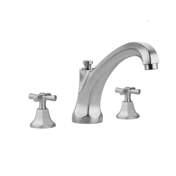 Jaclo - Astor Roman Tub Set with High Spout and Hex Cross Handles