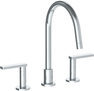 Watermark - Rainey Deck Mounted 3 Hole Gooseneck Kitchen Faucet
